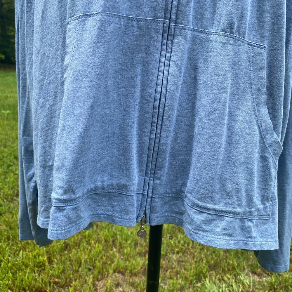 COOLIBAR TOP SEASIDE HOODIE ZIP FRONT POCKETS BLUE UPF 50 PLUS SIZE 3X - Picture 8 of 15